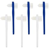 JHKNNK Zahnbürsten für Erwachsene 6 Stück Doppelseitige Prothesenbürste mit Weichen Borsten Kleine Bürstenköpfe für Zahnprothesenpflege und Zahnersatzversorgung