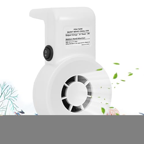 Générique Ventilateur Refroidisseur pour Aquarium | Système de Refroidissement pour Bac à Poissons - Silencieux avec 2 Vitesses pour Eau Douce et Eau Salée Crevettes Coraux