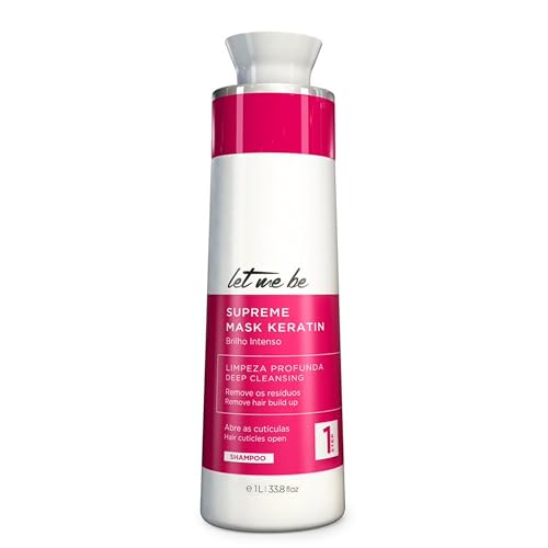 Let Me Be - Champú Anti-Residuos SupremeMask Keratin. Paso 1 para Una Limpieza Profunda Antes de Aplicación de Alisados. Equilibra el PH del Cabello y Abre las Cutículas - 1L