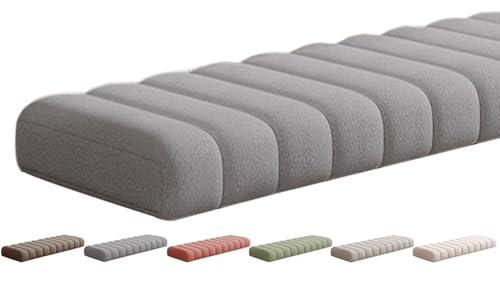 VEAI Cojin para Banco Exterior/Interior, 120/150/180/100/80/90x30/40/50CM Grueso Cojin de Banco de Jardin/Zapatero, Cojín del Asiento para Terraza Balcón Palet Comedor Columpios(Gray,40x60CM)