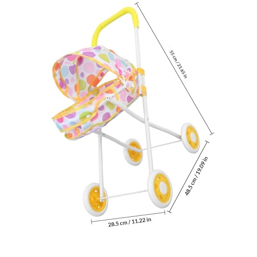 Cochecito de muñeca con asa acolchada y estructura plegable de ABS 2
