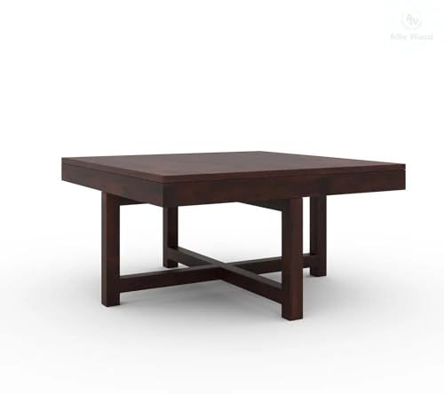 Image of Classic Royale Sheesham Wood Creation Center Table with 4 stools for Home & Office, PureCraft Elite Wooden Coffee Table | Tea Table | Sofa Set Table Mahogany Finish