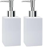 Spirella Seifenspender Quadro Porzellan Flüssigseifen-Spender 300ml Weiß, Unique (Packung mit 2)