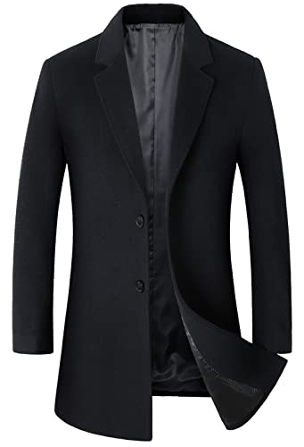 Image of chouyatou Mid-Length Single Breasted Wool Blend Top Coat