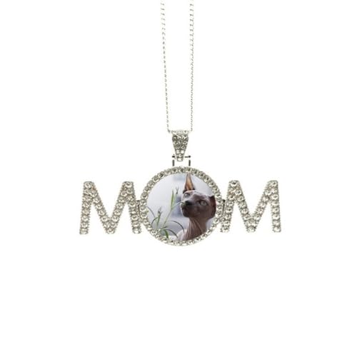 Collier avec photo de chat pendentif personnalisé maman M