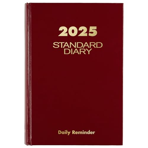 AT-A-GLANCE 2025 Agenda, Standard, Quotidien, 5-3/4" x 8-1/4", Petit, 12 Mois, Couvert Rigide, Rouge
