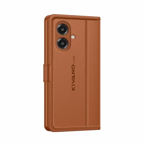 Image of KIVANO LUXE Compatible with Samsung A07 4G / Samsung F07 4G / Samsung M07 4G Artisanal Leather Wallet Case with Card Holder for Men Women, Magnetic Flip Folio Cover with Stand RFID Blocking Cell