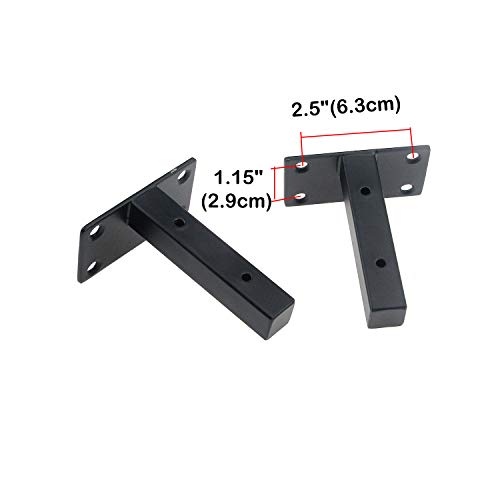 Antrader 2Pcs Stainless Steel Floating Shelf Brackets 4 Inch Concealed Hidden Shelf Support Decorative Shelving For Mounting Wood Shelves, Includes Screws & Wall Anchors thumb #3