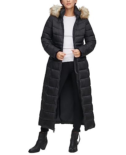 Kenneth Cole Women's Faux Fur-Trim Maxi Puffer