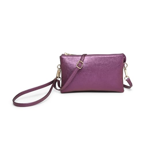 Image of JEN & CO. Riley Crossbody Bags for Women Vegan Leather Wristlet Clutch Wallet Purses Handbags with 2 Straps