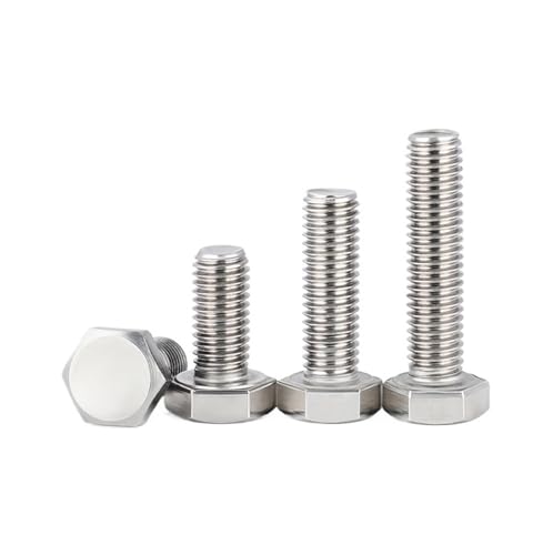 Tornillo de cabeza hexagonal M20 x 30-200 mm, acero inoxidable 18-8 (304), rosca completa, acabado liso, accionamiento hexagonal externo, 1 unidad(M20*30-1PCS)