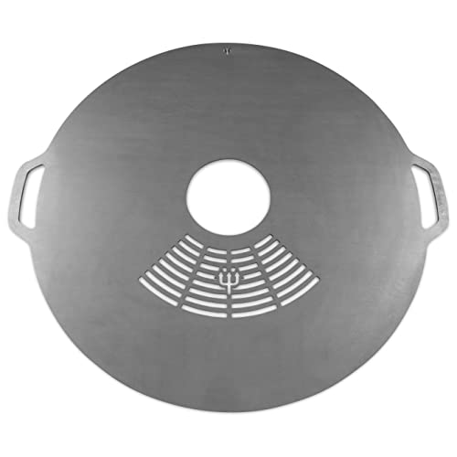 FireDeifi Grillplatte | Feuerplatte | Plancha | BBQ für Feuertonne, Feuerschale und Kugelgrill – Ø94 cm – hochwertiger 6 mm Stahl – Made in Bavaria - einmaliges Grillerlebnis