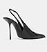 BIUBAKUA Slingback Heels for Women Pointed Toe Stiletto High Heels Stretch Slip on Backless Patent Leather Fashion Comfortable Dress Pumps Shoes Black