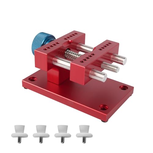 Tiardey Herramienta de reparación de Relojes Soporte de Caja de Reloj Ajustable Abrazadera de Reloj de Mesa Soporte de Reloj Ajustable de Metal antirayaduras Herramienta de reparación de relojeros