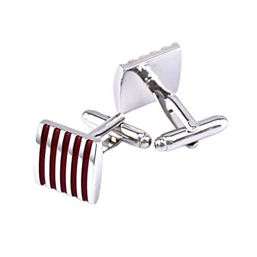 Mancuernillas Daesar cobre con esmalte rojo para hombre miniatura 1