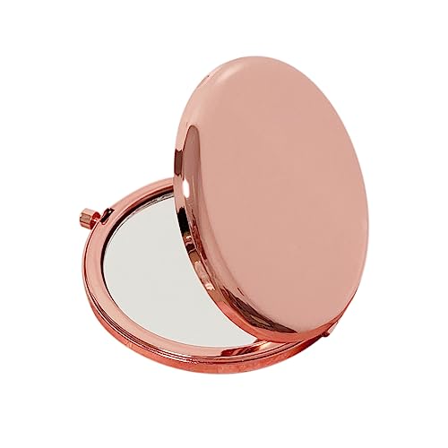 Liujiami 6.5CM Compact Mirror Small Handheld Mirror Portable Double Sided Magnifying Makeup Mirrors Purse Handbag Pocket Mirror Folding Travel Cosmetic Mirror for Women Pink
