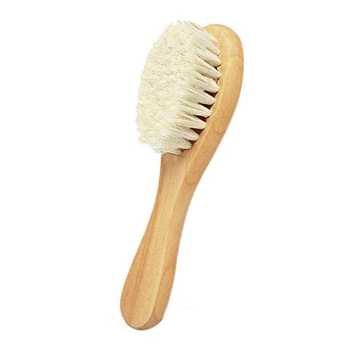 Fltaheroo PoignéE en Bois Naturelle Soft Press Brosse à Cheveux pour BéBé et Poils de ChèVre Super Doux Convient Aux Nouveau-NéS et Aux Enfants PoignéEs en Bois Naturel Press Douce Cover