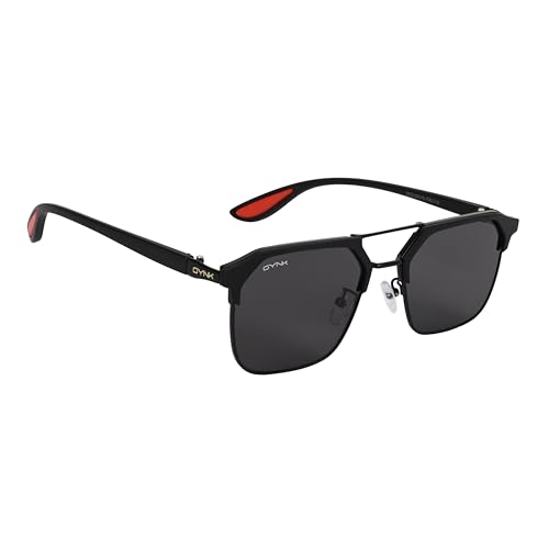 Image of GYNK Square Frame Sunglasses for Men | Premium Metal Frame Sunglasses | Fashion Eyewear for Driving, Travel, Riding, Outdoor Activities, Beach & Daily Wear