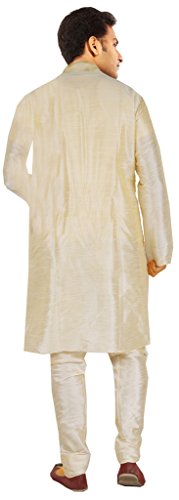 Pijama kurta de seda y algodón dorado para hombre talla 44 JBN Creation 3