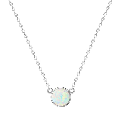 Collier opale en argent 925 plaqué or avec pendentif coeur délicat pour femme
