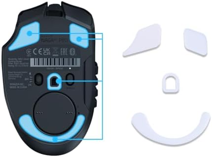 2Sets of HUYUN Rounded Curved Edges Mouse Skates Feet Compatible with Razer Naga V2 Pro Gaming Mouse Feet Replacement, Pure PTFE Material Super Smooth Glide Pads