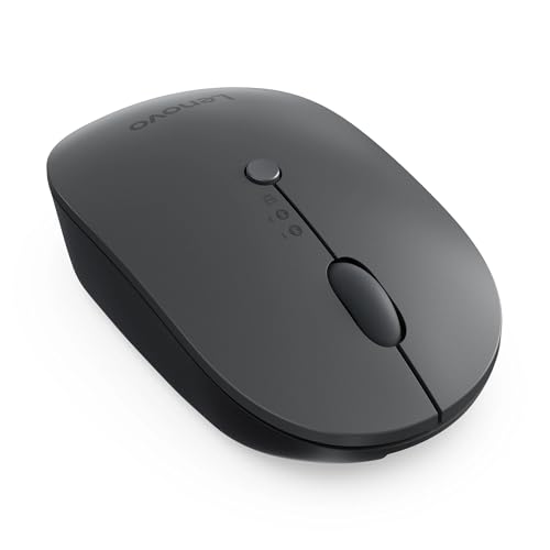 Image of Lenovo X9 Edition Mouse - Blue Optical - Cable /Wireless - Bluetooth /Radio Frequency - 2.40 GHz - Rechargeable - Thunder Gray - USB Type C - 2400 dpi - Scroll Wheel - 5 Button(s) - Symmetrical - 3 Mont