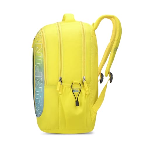 Image of Skybags KLAN PLUS 03 4 Compartment School Backpack Yellow 32 Liters