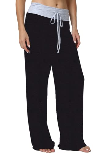 X-Image Women's Comfy Pajama Lounge Pants Floral Print Drawstring Jogger Wide Leg Athletic Pants3