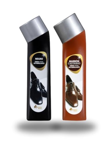 Genérico Bosque Verde Pack Crema Autobrillante para Calzado, Negro y Marrón Castaño, 2 Unidades con Aplicador de Esponja