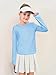 Haloumoning Girls Long Sleeve Athletic Shirts Lightweight Yoga Tops Crewneck Gym Tees with Thumb Holes Sky Blue
