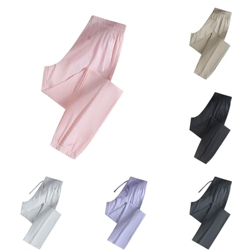 Image of Ice Silk Pants for Women Plus Size Quick Dry Athletic Pant Sports | Outdoors with Zipper Pockets