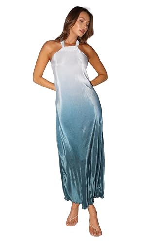 Image of Petal & Pup Women's Melody Plisse Halter Maxi Dress