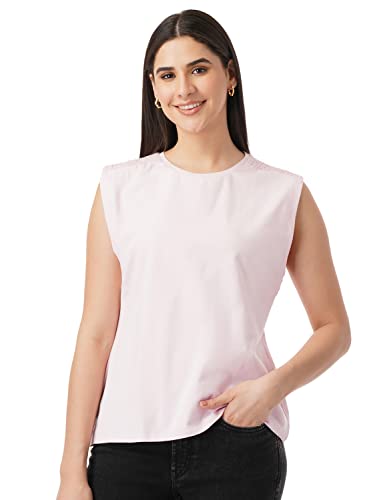 Image of FYLTR Women's Sleeveless Stretch Cotton Top with Smocked Shoulder
