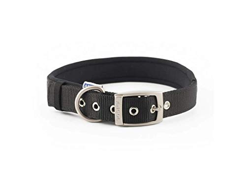 Ancol Patrimonio Nylon Padded Collar de Perro, tamaño Grande, Color Negro