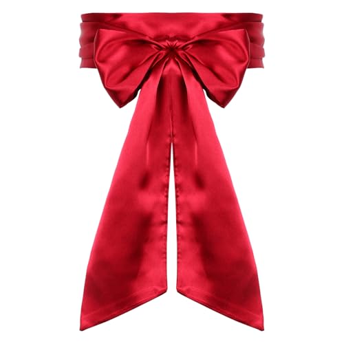 Red Sash Belt Wedding Satin Sash Belt for Women Dress Bridal Belts Smooth Waist Belts for Party Special Occasion Ribbon, 3.74 Inch Wide