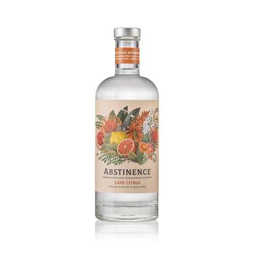 Abstinence Cape Citrus Non Alcoholic Spirit, 750ml, Award-Winning, Calorie-Free, Sugar-Free, Botanical Inspired, Vibrant Citrus and Warm Spice Notes, Zero Proof Mocktail Alternative