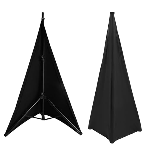 JOINPAYA 2個ポリエステル製スピーカーホルダーカバー 携帯用スタンドカバー 両面使用 収納便利 耐シワ 耐汚染 洗濯機洗い可 ライブ演奏 会議 配線隠し用