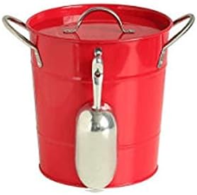 Ice Bucket,Ice Bucket with Lid and Ice Tongs,Creative Black Iron Ice Bucket Coffee Bar, Big Ice Bucket Coffee Shop Tea Shop Equipment