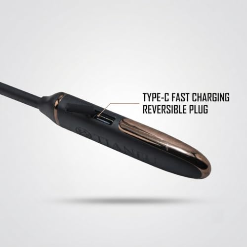 Image of 60Hrs Playtime, HD Mic, Premium Sound, Bluetooth V5.3 w /Dual-Device Pairing Wireless Neckband | Voice Assistant, Type-C Fast Charging Heavy Bass Magnetic Buds (Black-Golden)