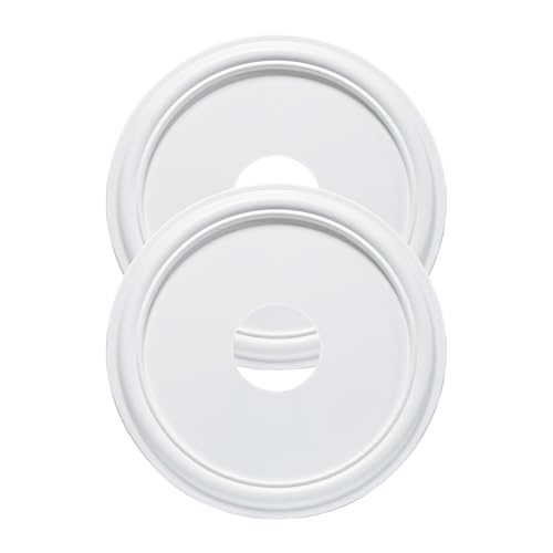 Image of Molded Nylon Ceiling Medallion for Light Fixtures and Ceiling Fans White 16 inchOD x 4 inchID x 3 /4 inchP (Fits Canopies up to 12-3 /8 inch)