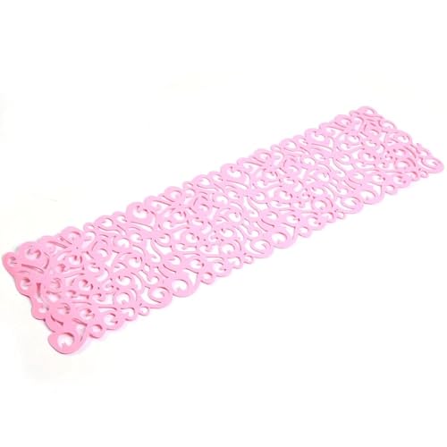 Hollow Flower Table Runner, Washable, for Decorating Your Room 100 x 30 cm pink