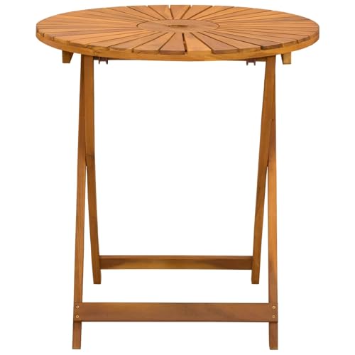 Mesa de exterior de madera maciza de acacia con acabado resistente barnizado 4