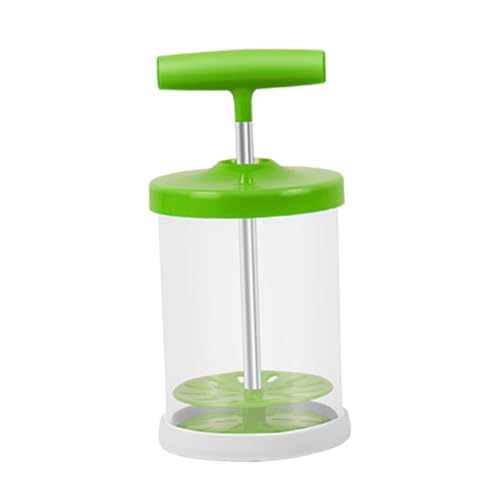 HEALEEP 手動ミルクフォーマー ハンドポンプ式 耐熱製 持ちやすいグリップ付き ミルク泡立て器 カプチーノ ラテ用 全乳 低脂肪乳対応グリー