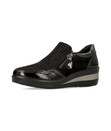 amarpies Zapato Mocasín Cremallera Mujer - 41, Negro