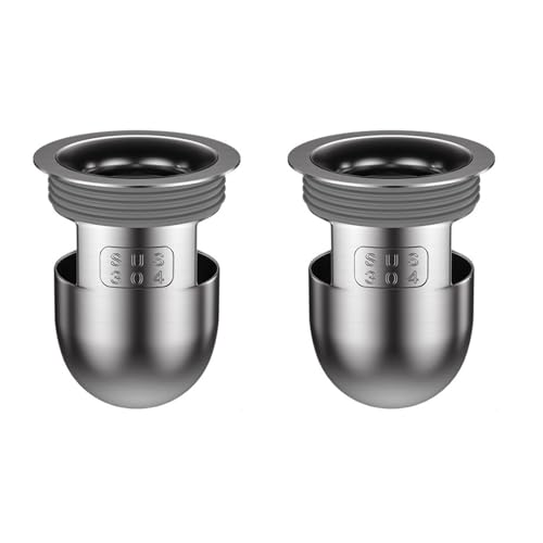 2 núcleos de drenaje de suelo, tapón antiolor de acero inoxidable 304, válvula de prevención de reflujo de drenaje de suelo para cocinas, duchas, baños