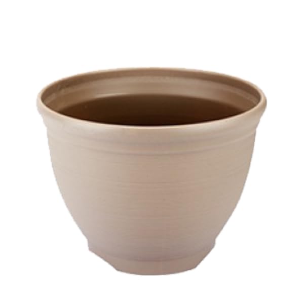 JMS we create smile - Deluxe Bell Design Plant Pot 28cm – Plastic Garden Flower Pot for Indoor & Outdoor Use – Durable, Lightweight, Planter for Plants, Herbs, Flowers (Brown)