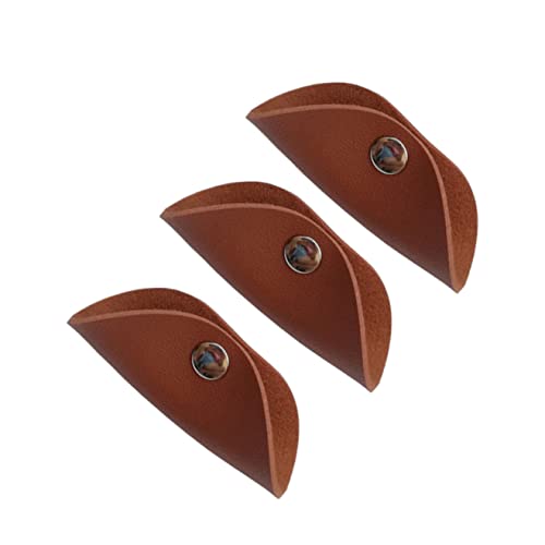 Mikikit 3 pcs Management Holder Straps Ties Khaki Adjustable Holders Wire Reusable Leather Cable Computer/Organizer Tv/Keeper Earphone Pu Winder for Management/Cord Round Winders Half