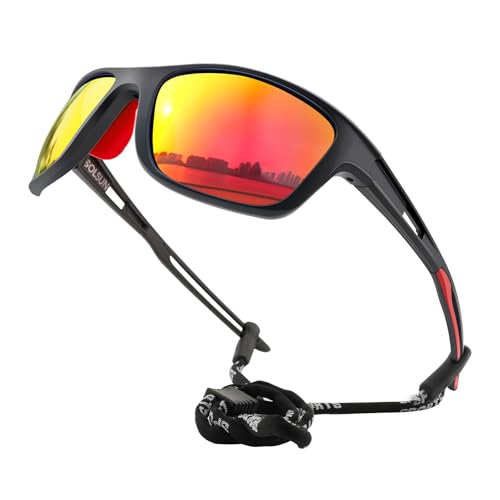 Solsun Sports Polarized Sunglasses for Men Woman, Wrap Around Sun Glasses UV Protection for Running Cycling Fishing Driving