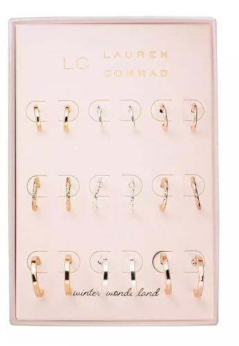 LC Lauren Conrad 9 Pair Hoop Earring Set, Box not included in Packaging.