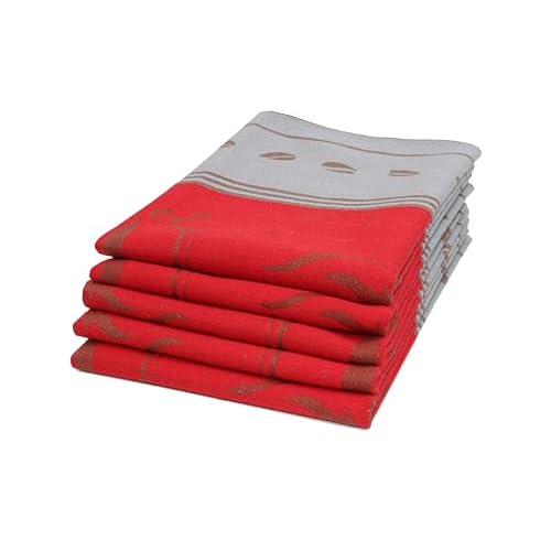 ZOLLNER 5er Set Geschirrtücher Baumwolle, 50x70 cm, rot (weitere verfügbar)